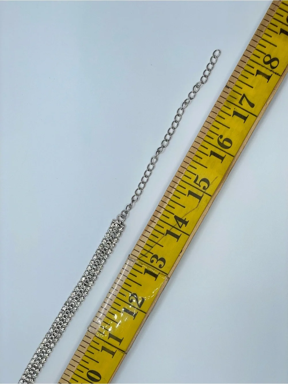 Silver Diamond White Crystal Tennis Necklace Statement Choker Glam Sparkle